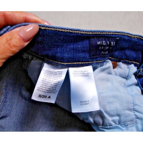 Lucky Brand Jeans Women's Size 8/29 Dark Wash Mid-Rise Ava Skinny Ankle EUC - Picture 6 of 7